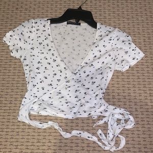 Brandy Melville White Tie Top
